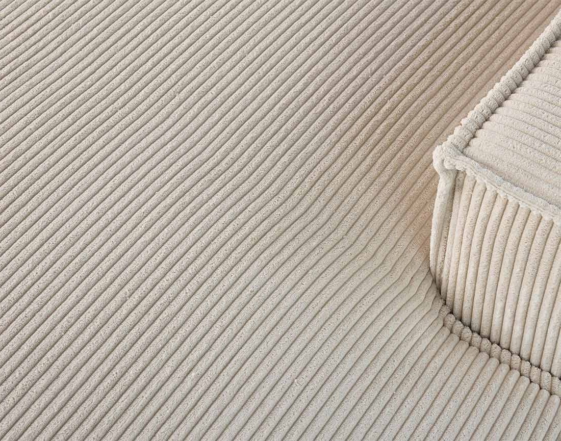 canapé d'angle droit - 5 places - en velours côtelé - 6