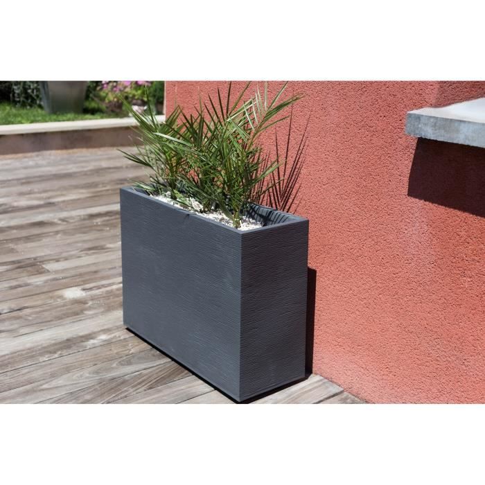 Jardinière rectangulaire Graphit - 78,5 x 29,5 x 60 cm - 46 L - Gris anthracite - Eda - 4