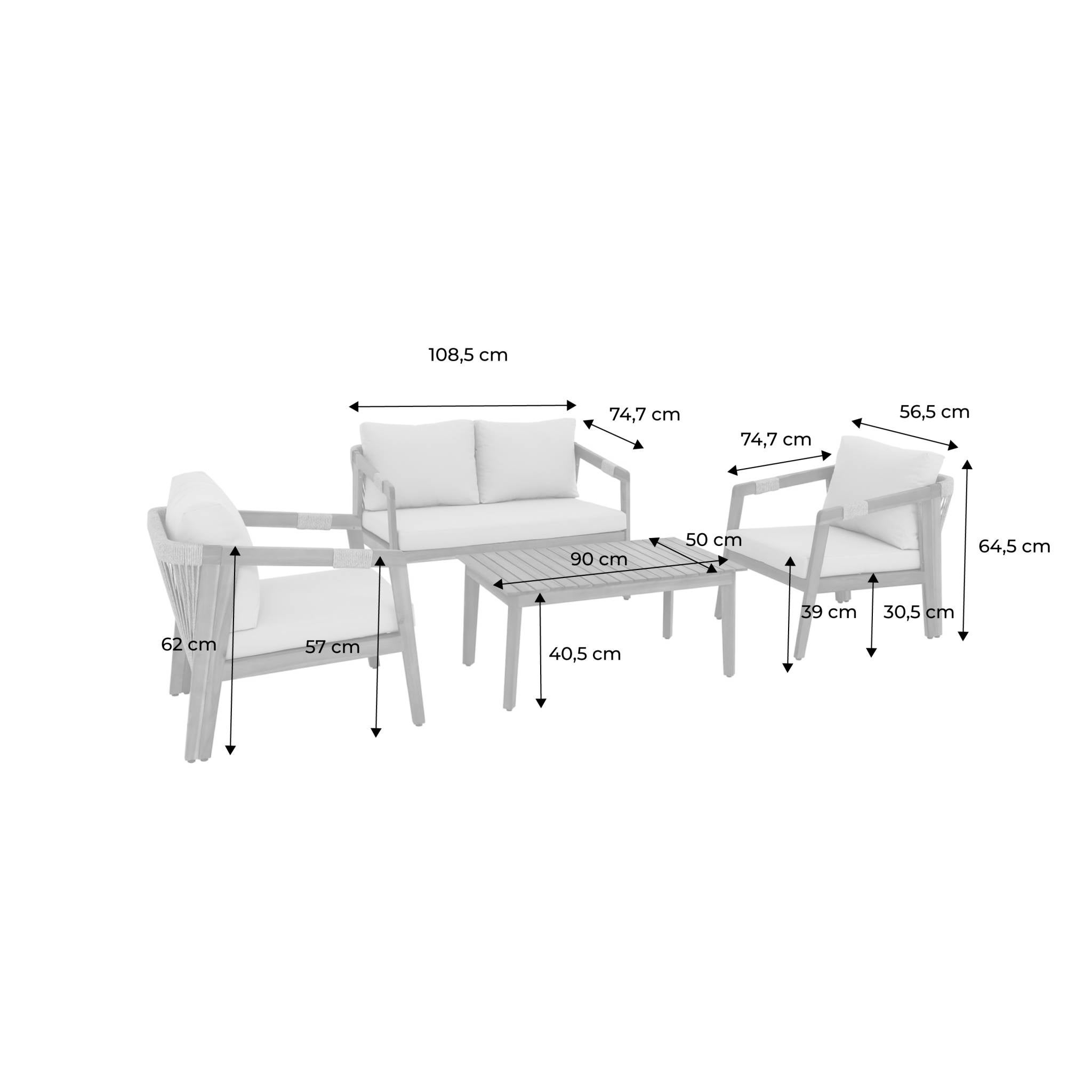 Salon de jardin en Bois Vert 4 personnes - 7