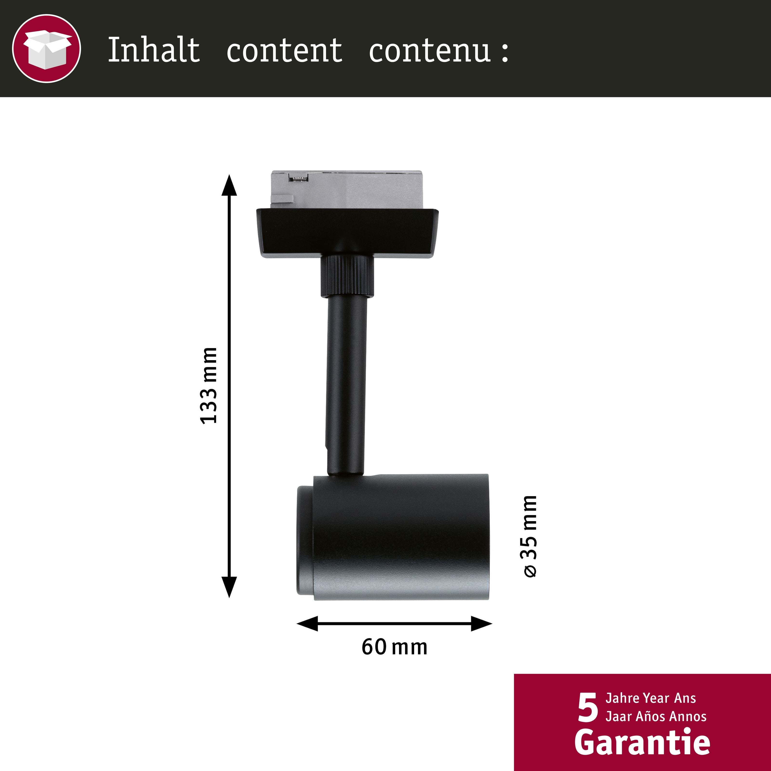 URail Spot sur rail Runa Spot individuel GU10 max. 10W gradable 230V Noir mat - 4