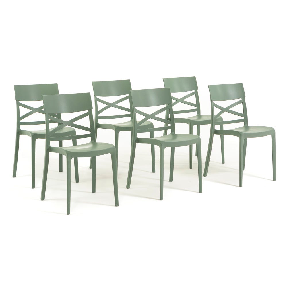 Set di sedie Martina in resina con fibra di vetro, impilabili da