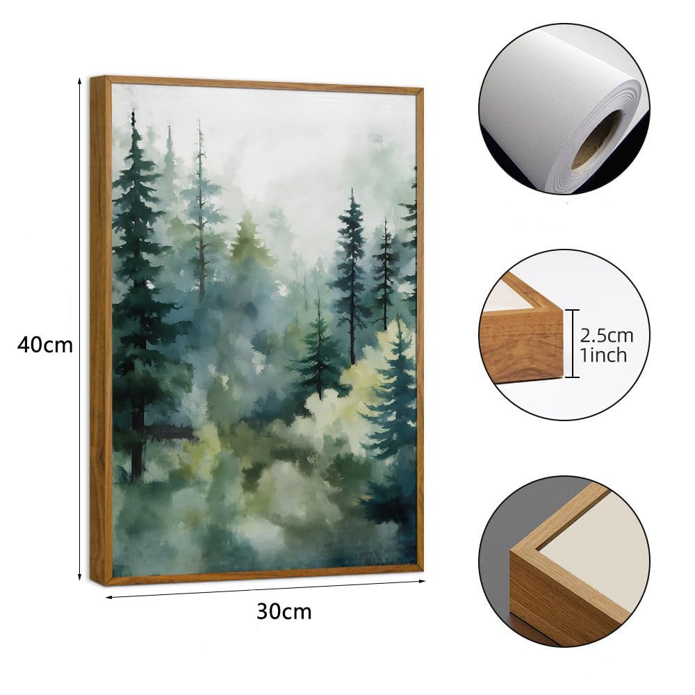 Ensemble de 3 art mural vintage encadré, peinture murale, peinture d’art mural en pin, peinture murale de paysage, art de salon moderne, 30 * 40 cm - 2