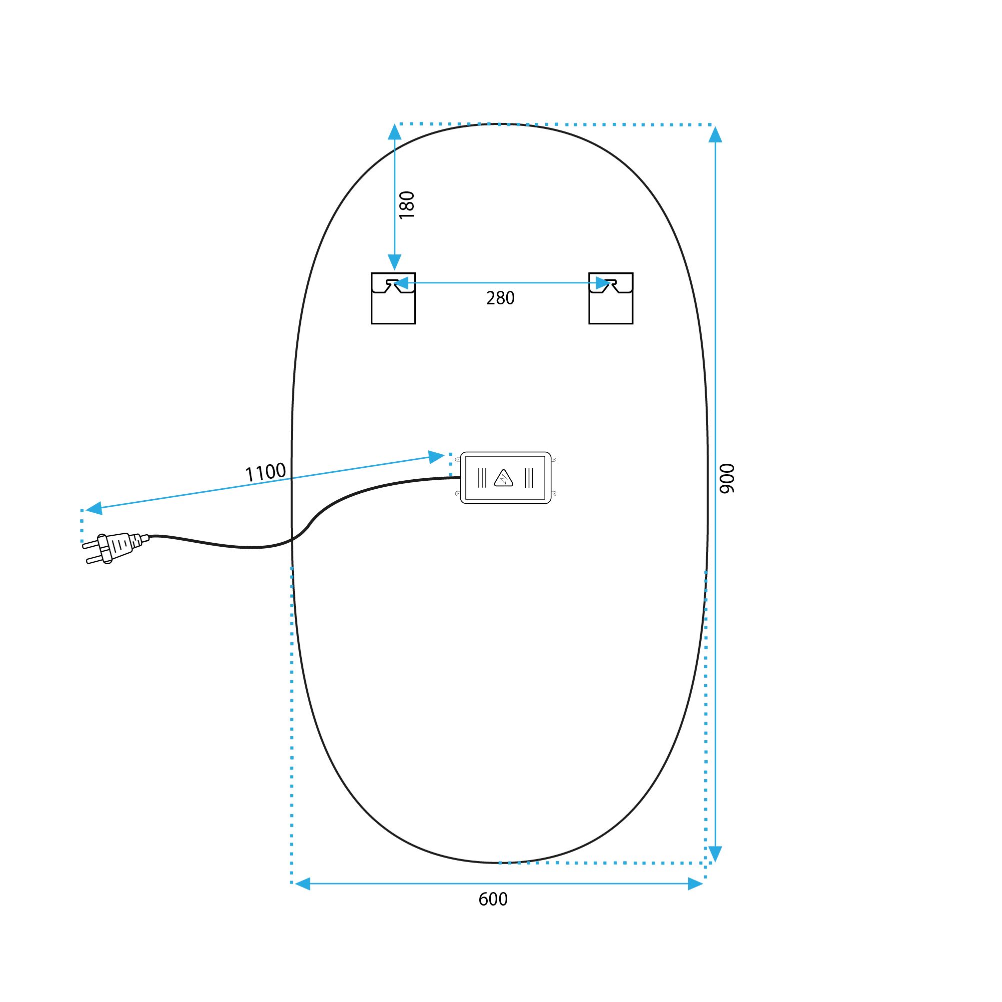 Lustro ścienne LED OLL 60x90 cm Złote Szczotkowane - 9