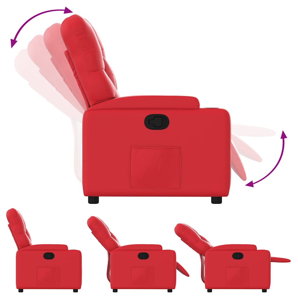Fauteuil inclinable Rouge Similicuir - 4