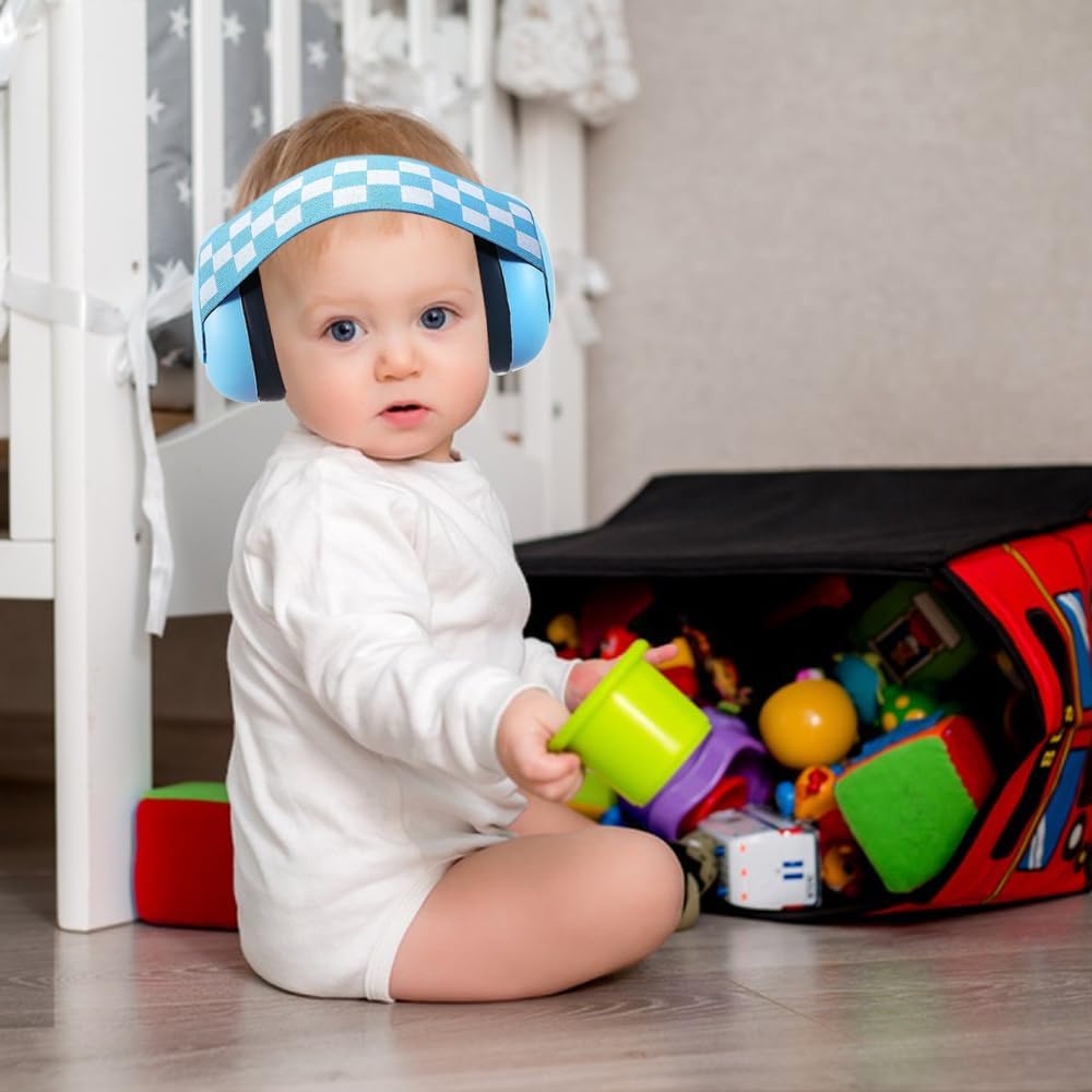 Casque antibruit pour Bébé,Suppression du Bruit,Casque Anti Bruit Mini,Protection Auditive Enfant,Casque de Protection Auditive，bleu - 5