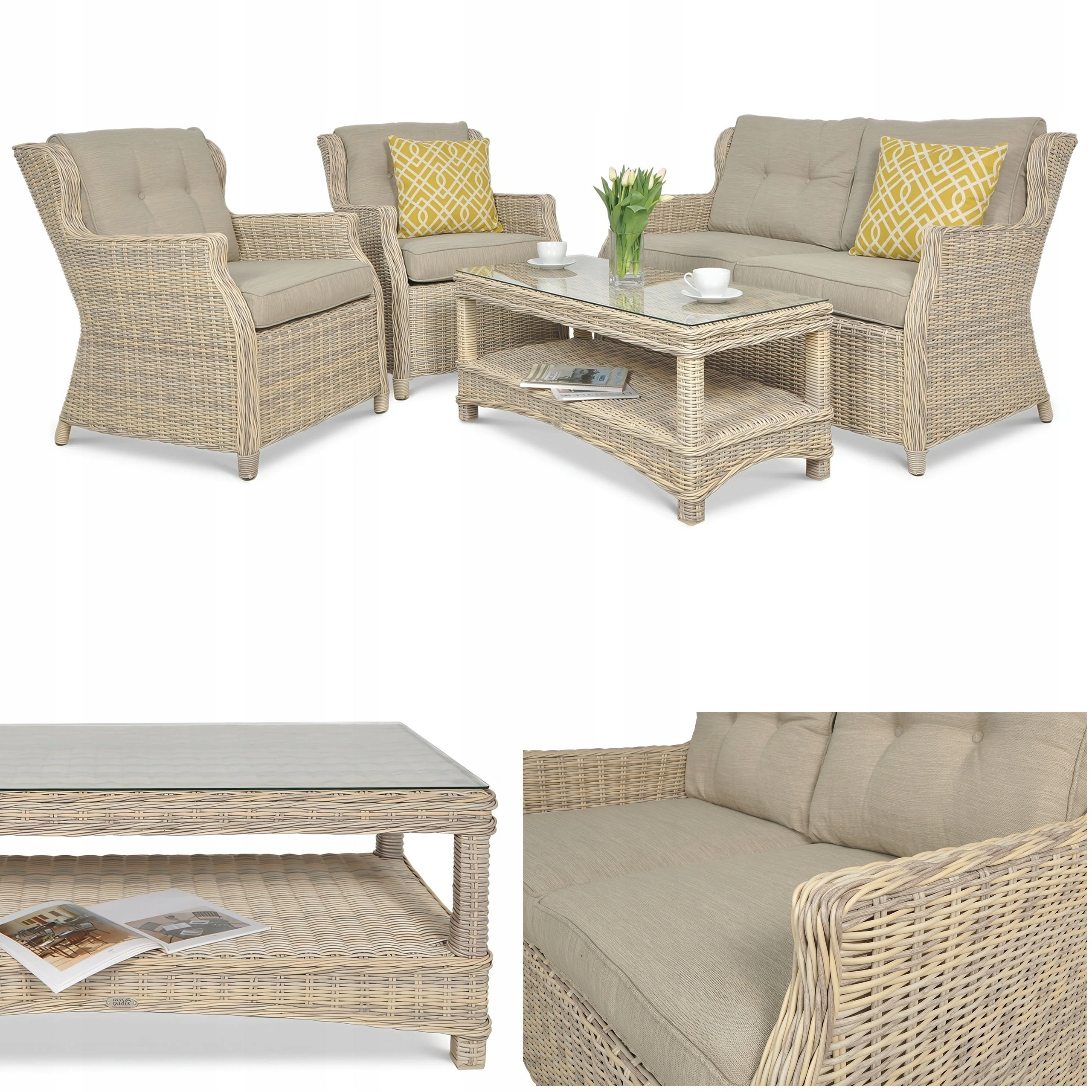 Zestaw Mebli Meble Ogrodowe wypoczynkowe Technorattan TRIVENTO Sofa Fotel 1 szt