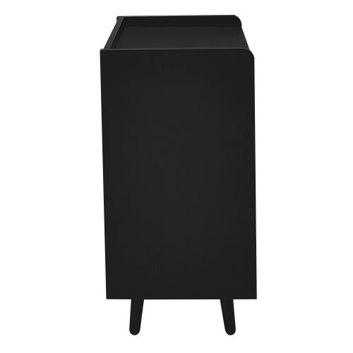 Meuble à chaussures noir avec 3 portes de rangement avec poignées asymétriques en métal - 6