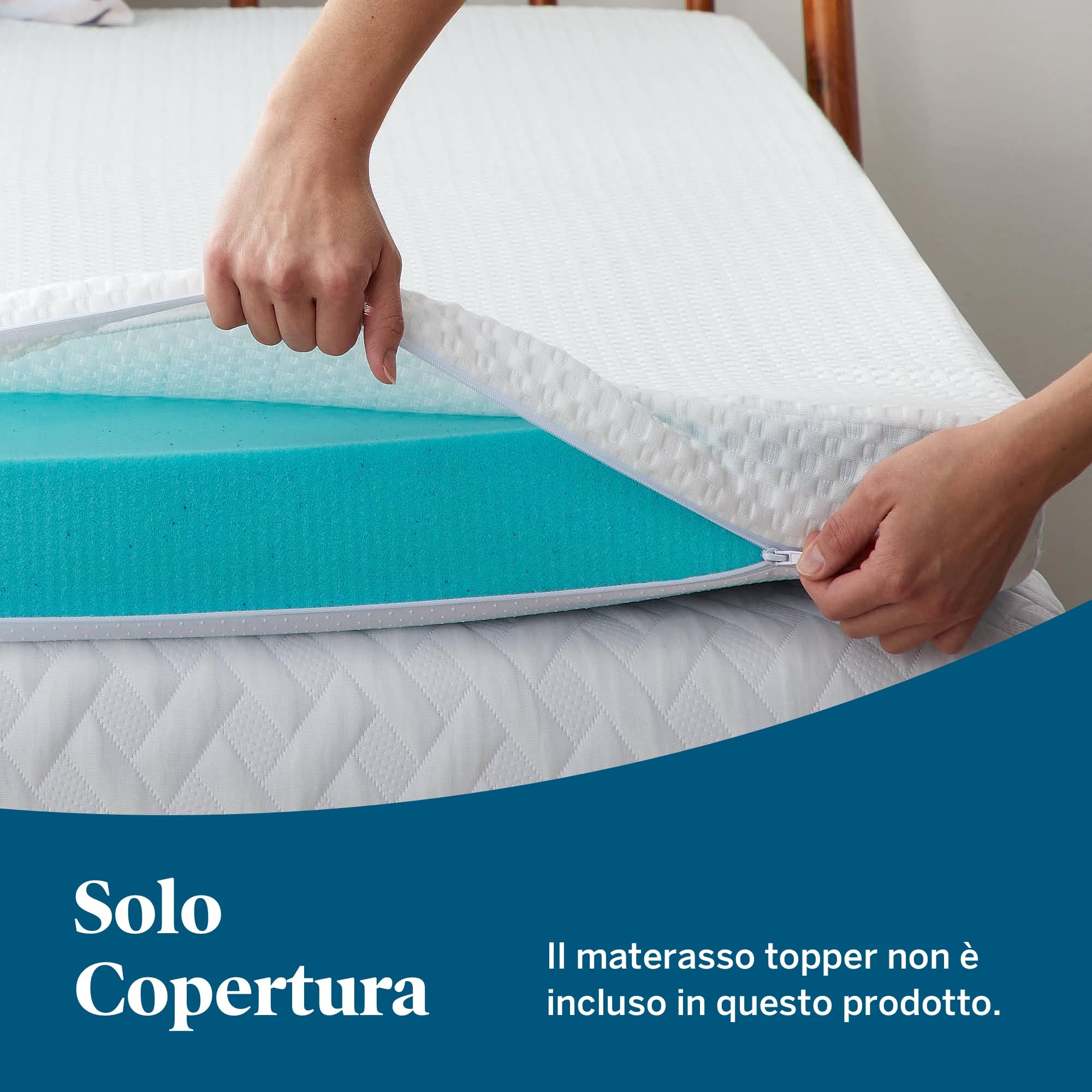 LUCID Coprimaterasso – Morbido e traspirante – Lavabile in lavatrice – Antiscivolo (topper non incluso) – 90 x 200 cm, 5 cm