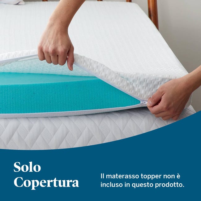 LUCID Coprimaterasso – Morbido e traspirante – Lavabile in lavatrice – Antiscivolo (topper non incluso) – 90 x 200 cm, 5 cm LUCID Coprimaterasso – Morbido e traspirante – Lavabile in lavatrice – Antiscivolo (topper non incluso) – 90 x 200 cm, 5 cm