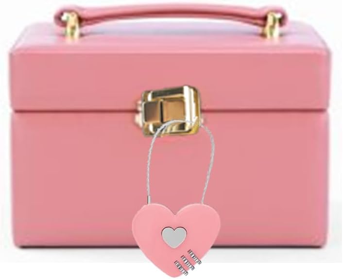 JUTSTJUKO Lot De 2 Cadenas à Combinaison En Forme De Cœur Rose - Mini Cadenas Solides Et Portables Pour Sacs, Bagages Et Boîte à Bijoux