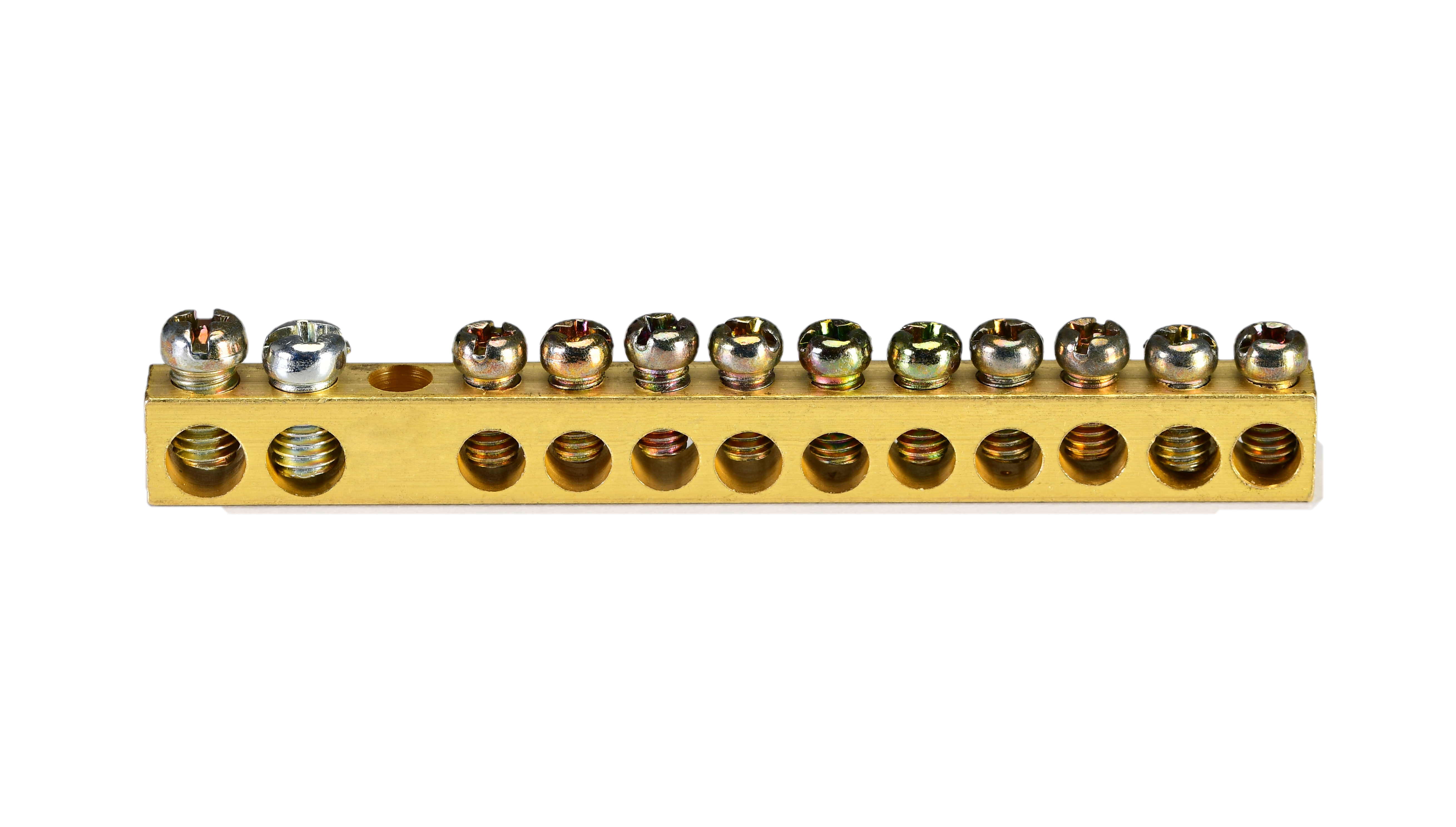 Listwa zaciskowa HOROZ 12-torowa, mosiężna 78x6x11mm 101.006.012 1 szt.