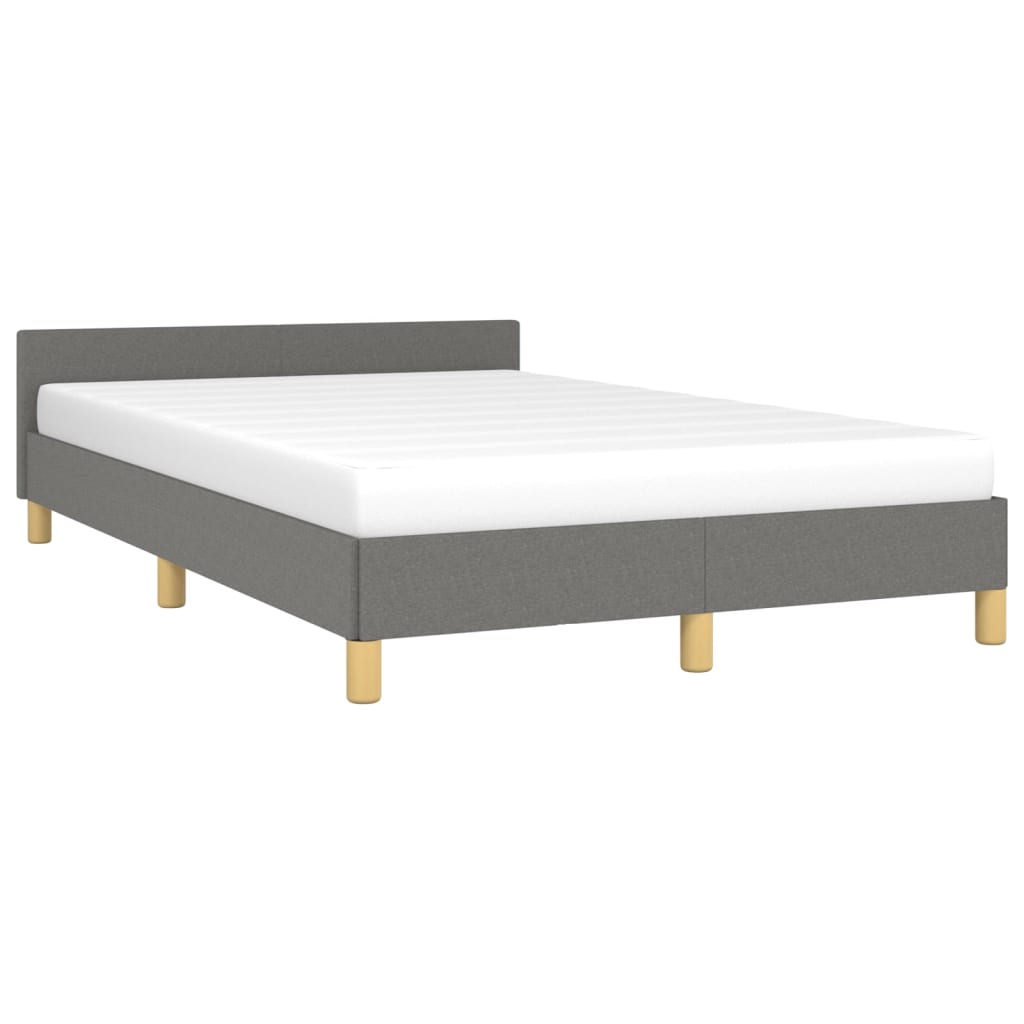Cadre de lit sans matelas, tissu, gris foncé, pour la chambre, 120 × 190 cm - 4