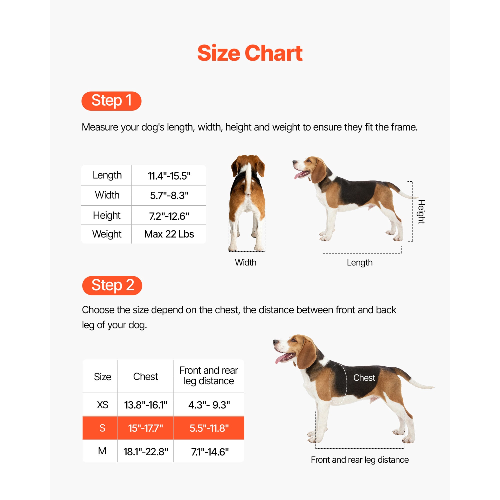 Carrinho de transporte leve de 2 rodas SucceBuy para cães, rodas com amortecimento, para cães feridos ou com deficiência até 10 kg, tamanho S - 3