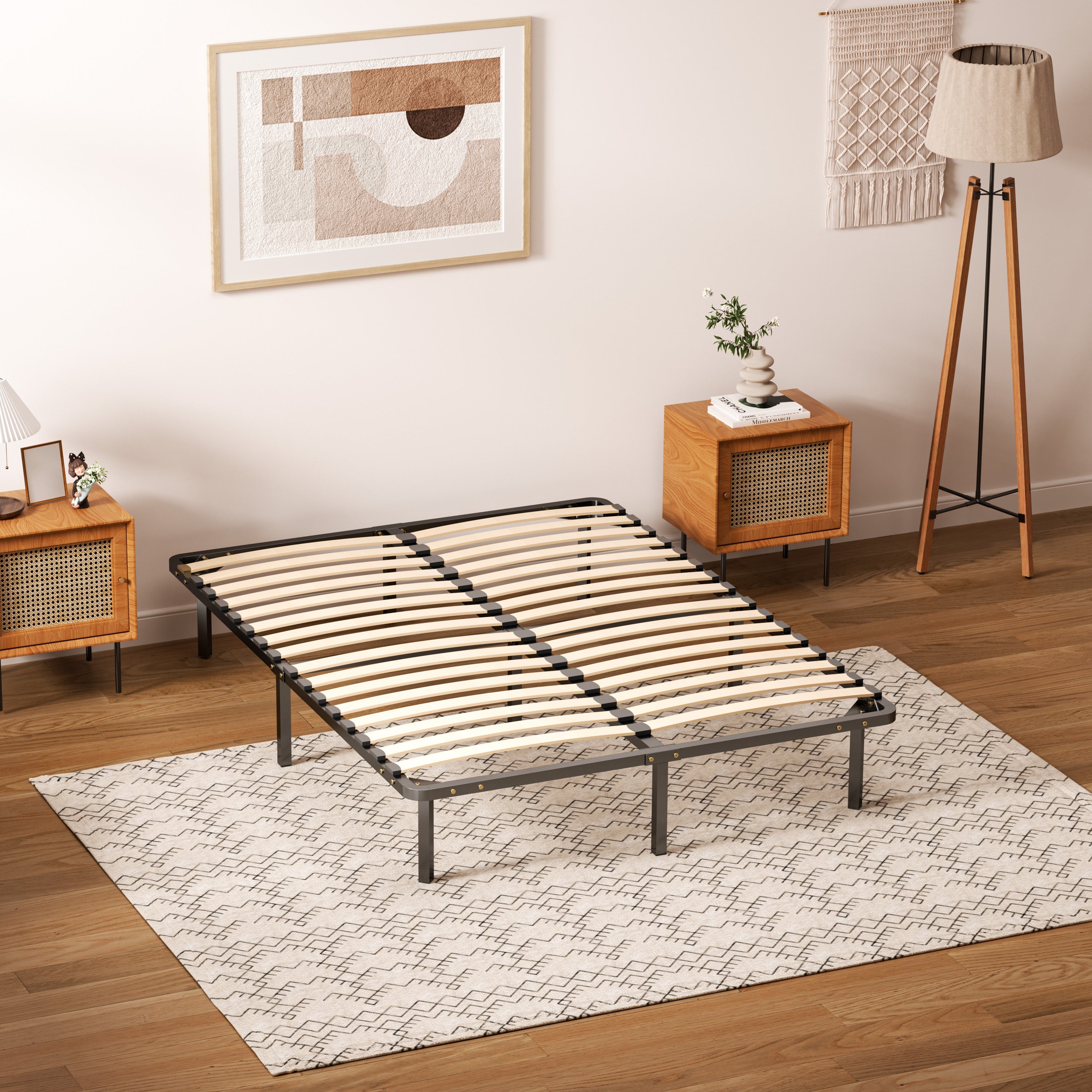 Sommier Tapissier 140x190cm Déhoussable Housse Lavable Blanc - Pieds 4 - Montage Facile