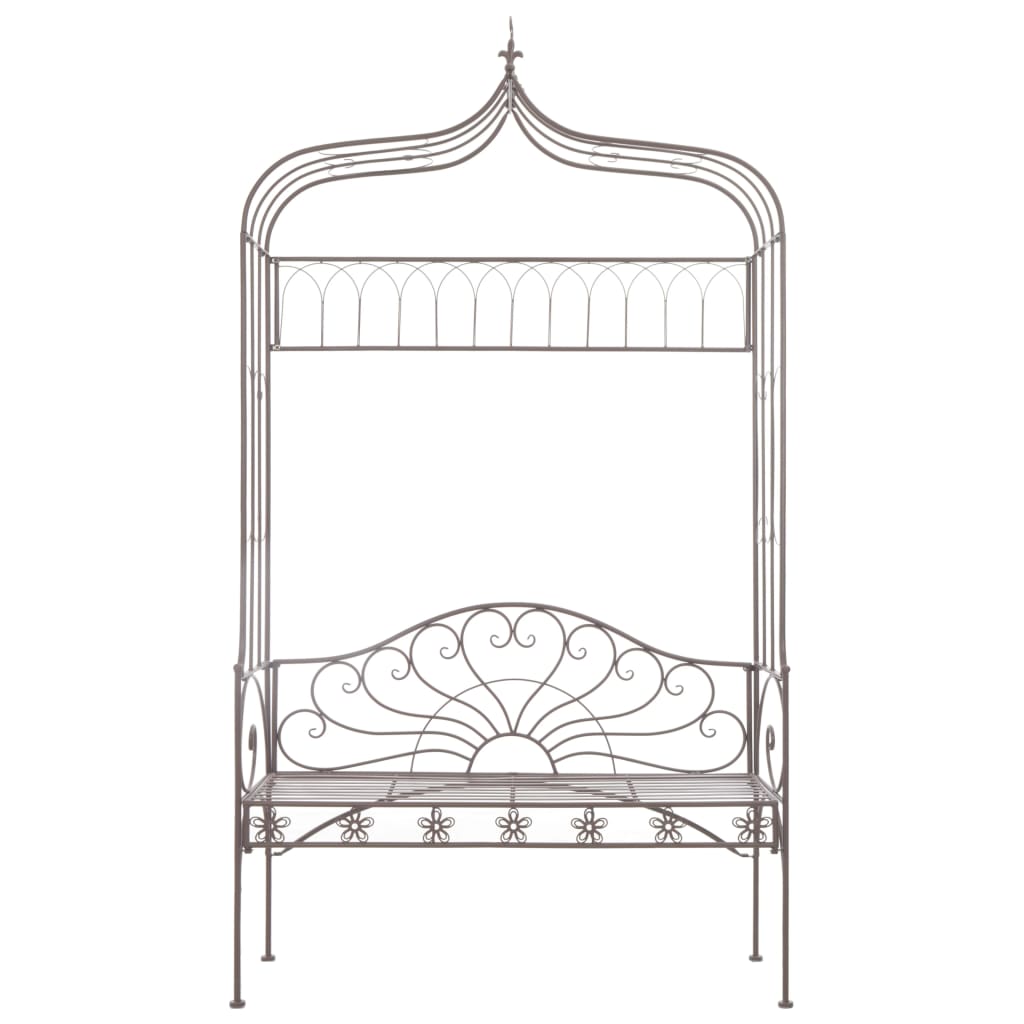 Panca da giardino mobili da giardino per esterni terrazza 122 x 43 x 220 cm ferro marrone antico 02_00112 02_0011218 - 2