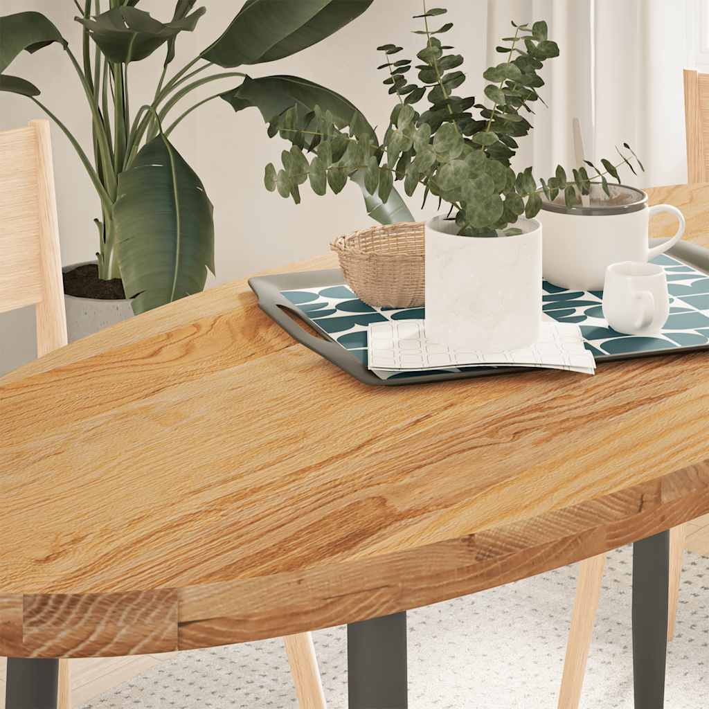 Plateau De Table Ovale VidaXL En Chêne Massif 140x60cm - Dessus Table Basse Ou D'appoint