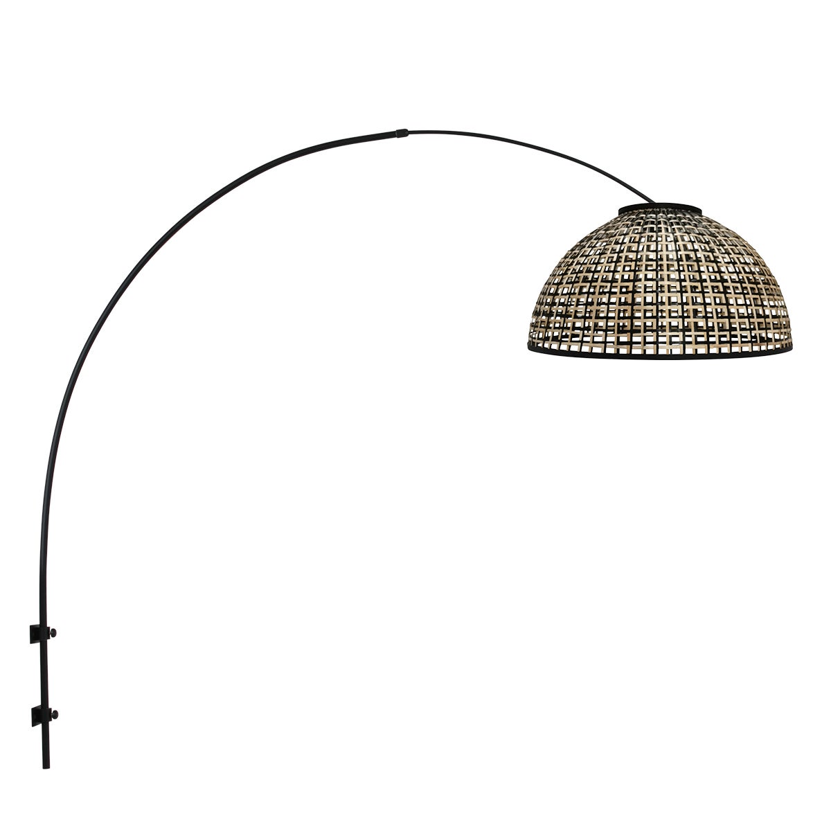 Steinhauer - aplique de pared - sparkled light - negro - bambú metal - lámpara de arco - e27 - 4407zw