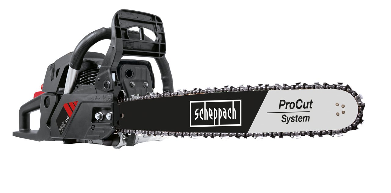 Scheppach Tronçonneuse thermique CSH58 - moteur 2 temps - 56 cm³ - 3,1 CV - longueur guide-chaîne 51 cm - coupe max Ø 47 cm - anti vibration - 4
