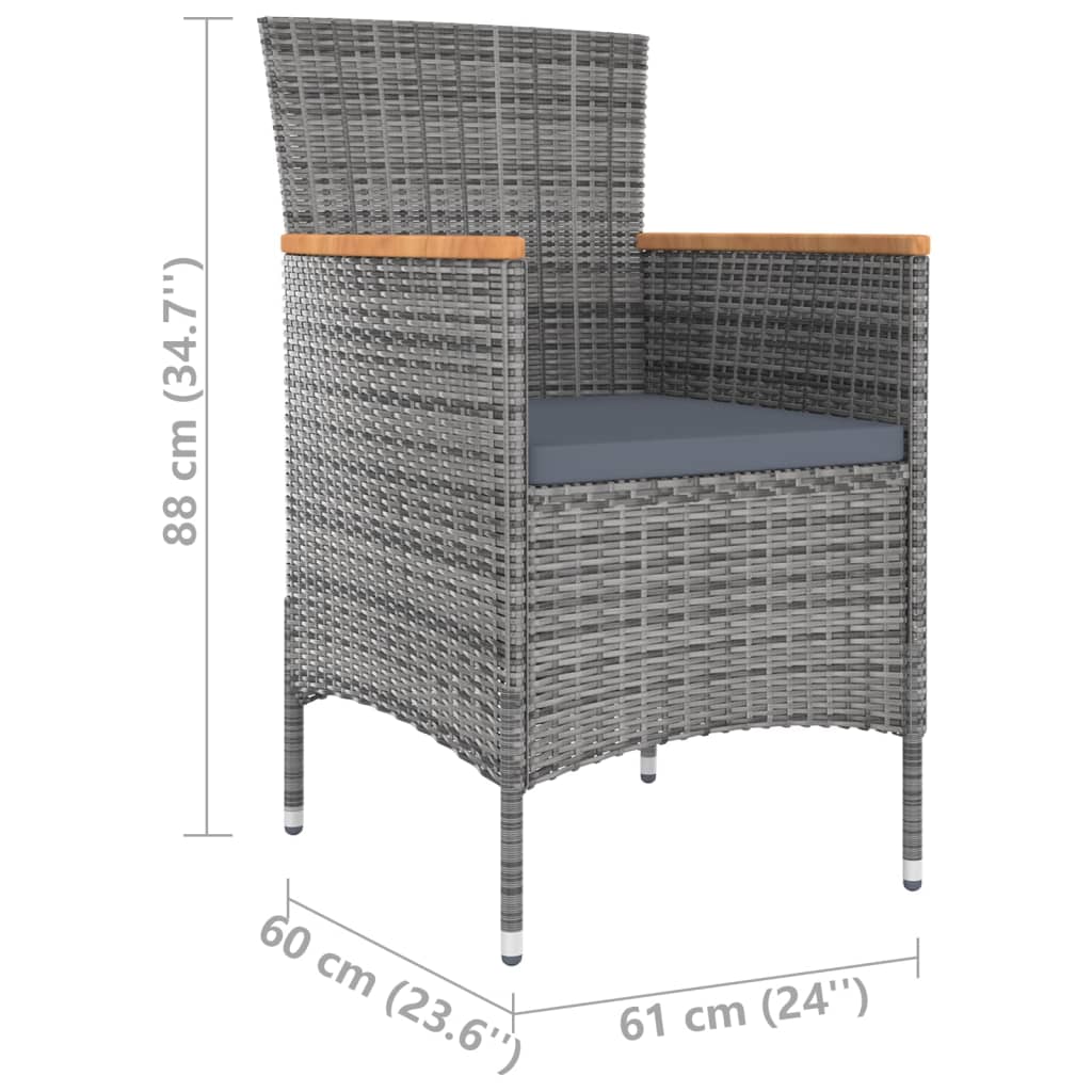 Maison Exclusive - Chaises à manger de jardin lot de 4 Résine tressée Gris - 7