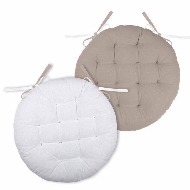 Galette De Chaise STOF - 38x38cm, 100% Coton, Réversible, Couleur Gris