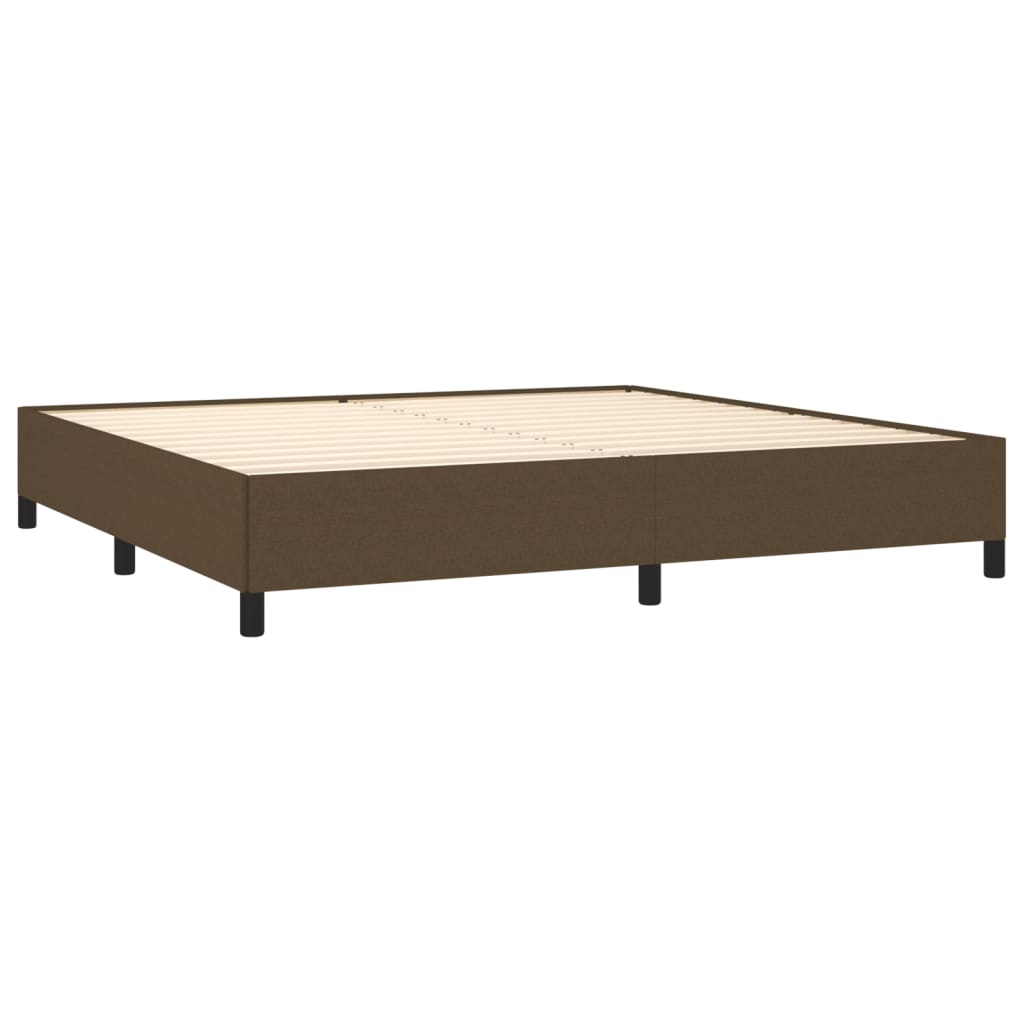 Cadre de lit sans matelas marron foncé 200x200 cm tissu - 4