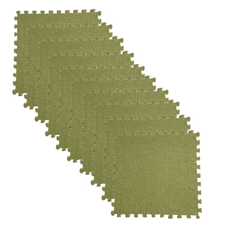 10 sztuk grubych i miękkich płytek dywanowych w jednolitym kolorze, samoprzylepne płytki dywanowe DIY, 30*30*1.0 cm, jasnozielone