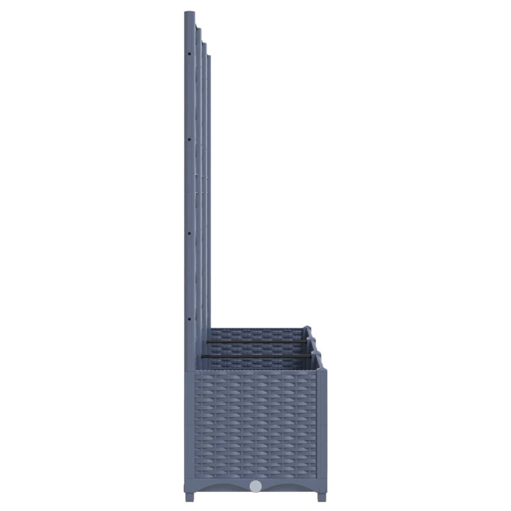 Maison Exclusive - Vaso/floreira jardim c/ treliça 120x40x136 cm PP cinzento azul - 5