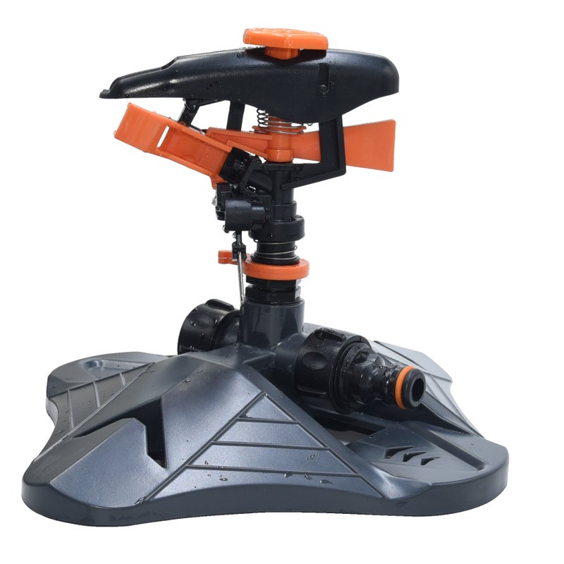 Zraszacz oscylacyjny - Automatyczny zraszacz obrotowy o dużej powierzchni z 19 otworami - Podlewanie kwiatów na budowie mostu