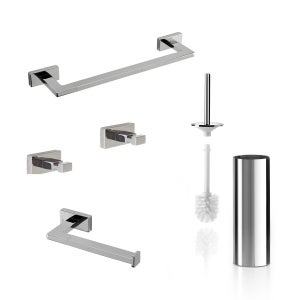 Porte-Serviettes INDA Divo En Laiton Chromé - Barre 45 Cm Design Minimaliste Moderne