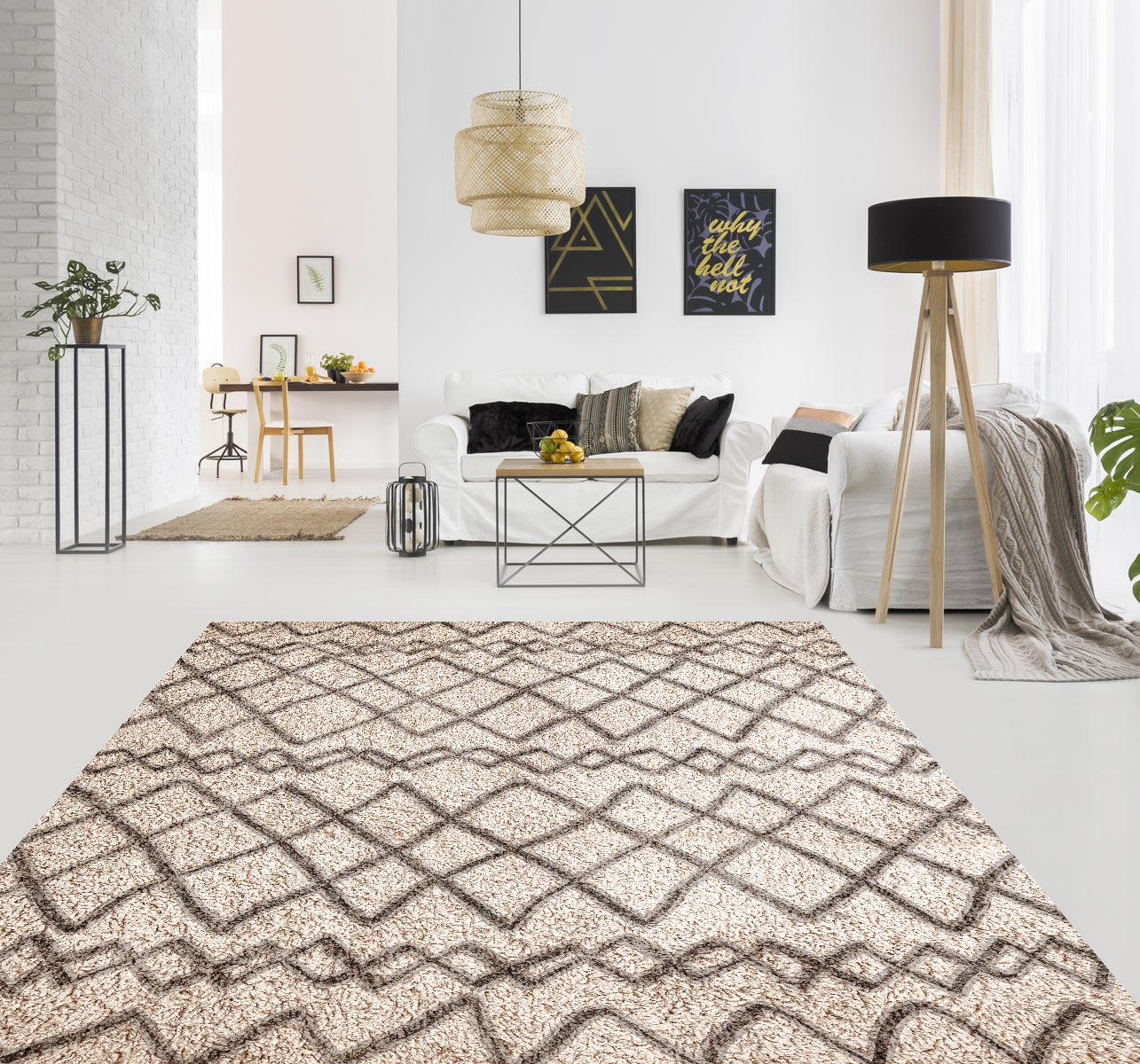 Tapis antidérapant en vinyle, Nasila 160x230 cm - PVC imprimé, lavable, ignifuge, pour le salon et la cuisine - 4