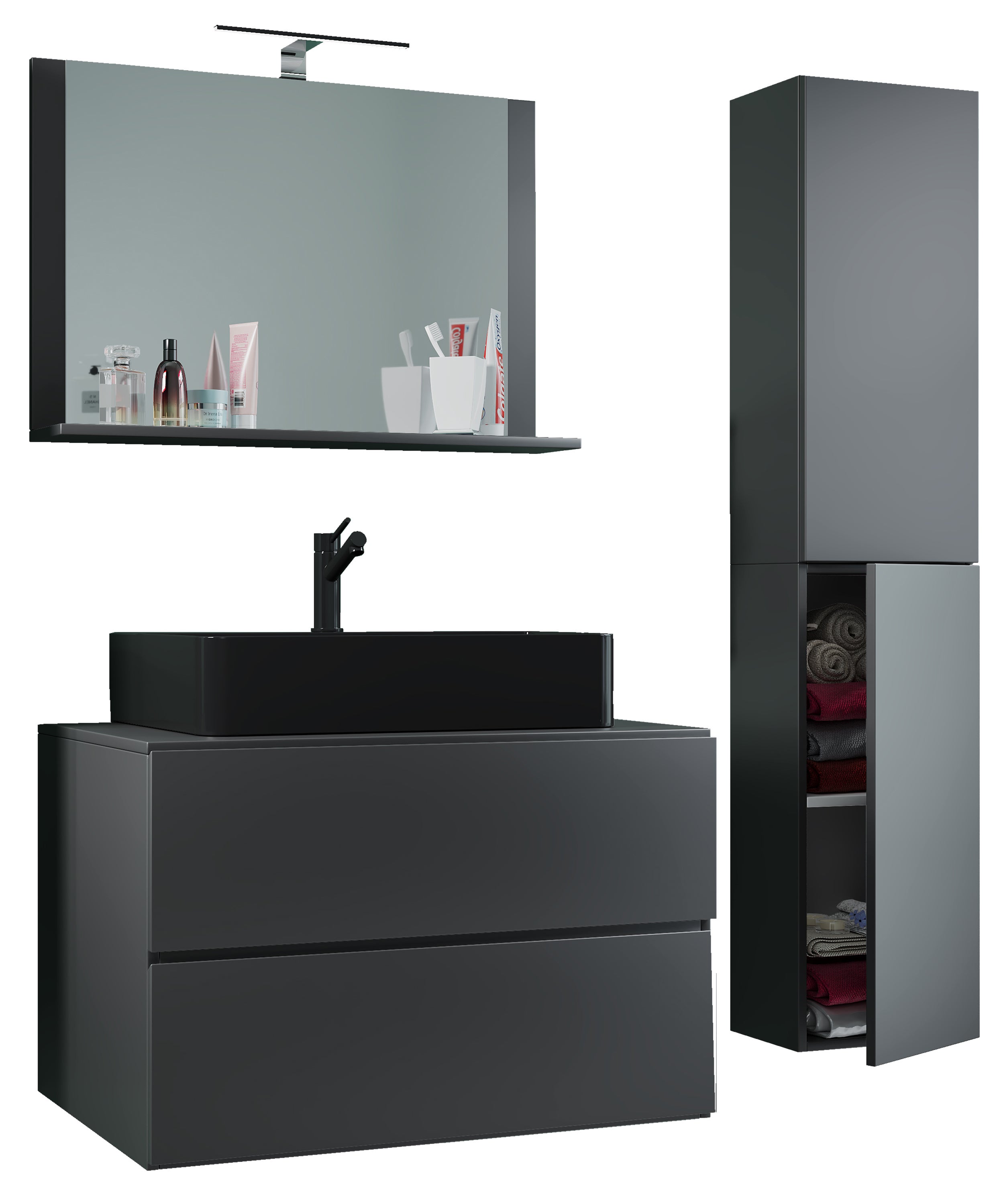 umywalka do mebli łazienkowych Lendas Antracyt W. 150 x S. 114 x G. 52 cm