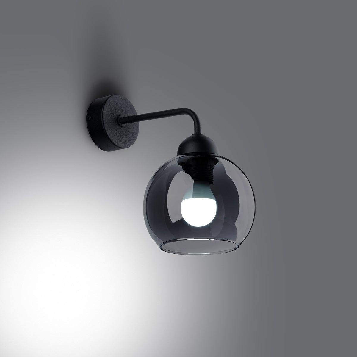 Kinkiet ZELARO 1 czarny LED 3000K - 15x15x26cm Sollux