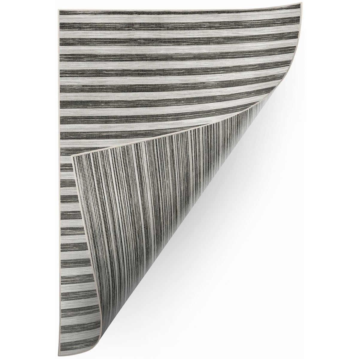 Dywan SZNURKOWY DWUSTRONNY SIZAL DOUBLE 29203/092 PASKI PASECZKI szary/czarny 80x150 cm