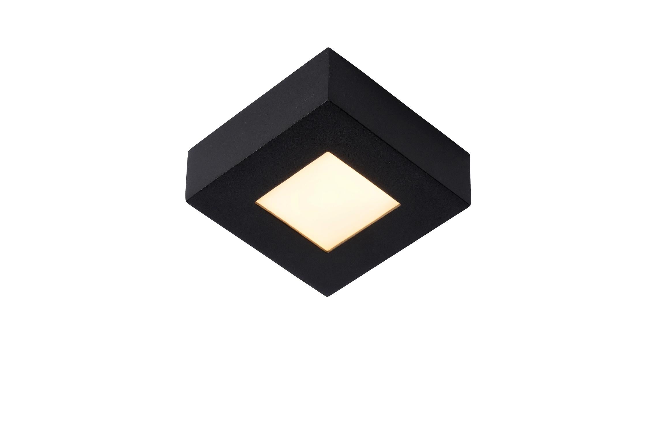 Plafon kwadratowy BRICE LED 8W Ciepła biel 461lm czarno-biały wym:3,9x10,8x10,8cm IP44 Lucide