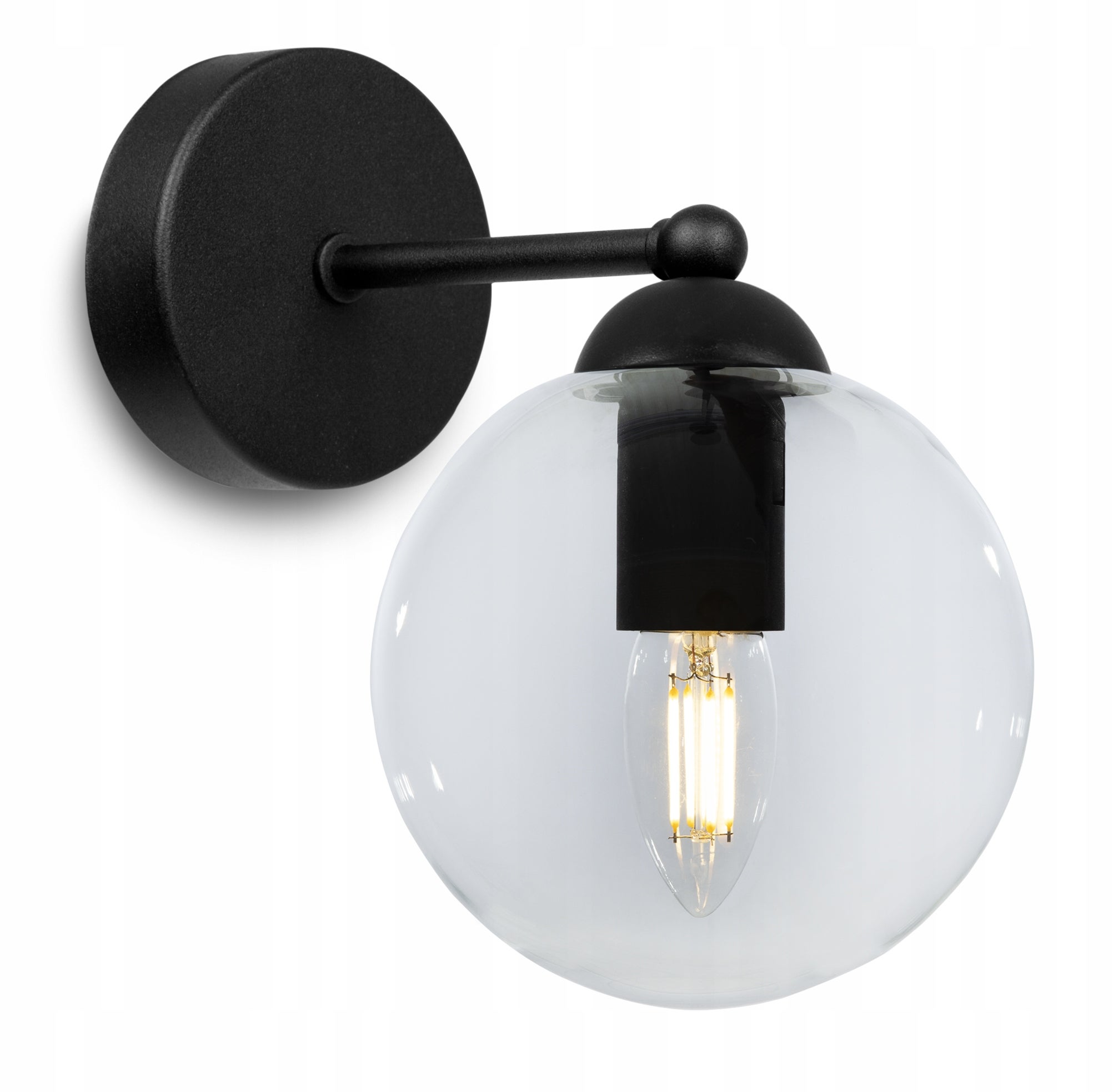 Lampa kinkiet ścienny Paris modern 1xE27 klosz kula transparentna Light Home LH