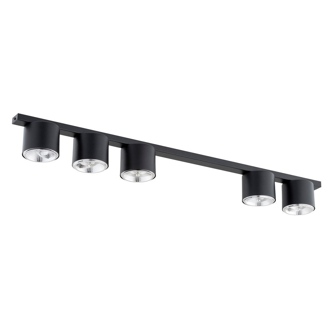 Reflektor sufitowy spot natynkowy Nano listwa czarny 5xES111x15W wym: 11,5 x 116 x 11,5 cm metal Emibig