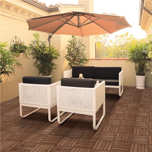 Lot de 27 Caillebotis Bois Exterieur Marron 5 lattes Yaheetech - 3