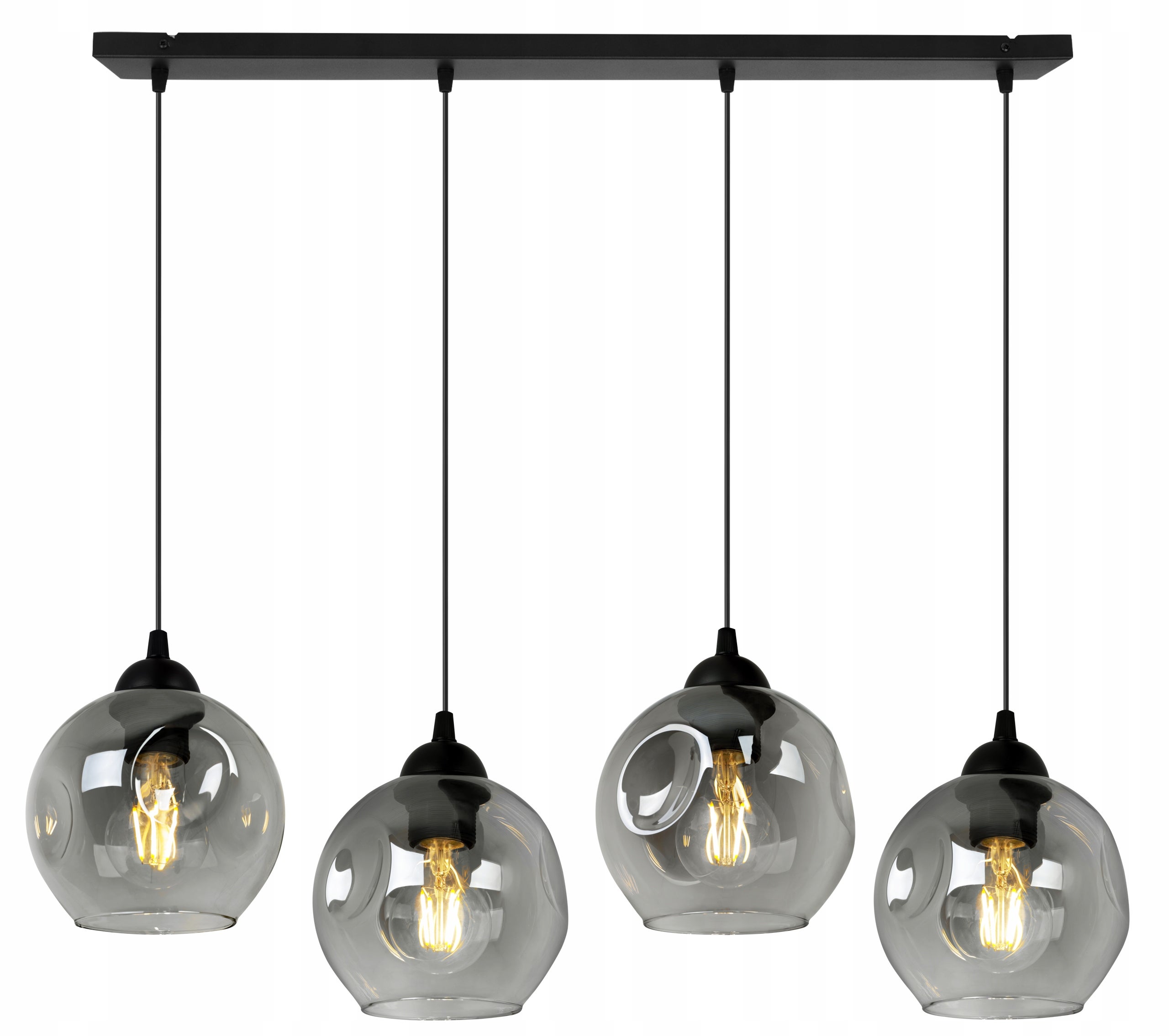 Lampa sufitowa wisząca Rio boho 4xE27 abażur kula grafitowa Light Home LH
