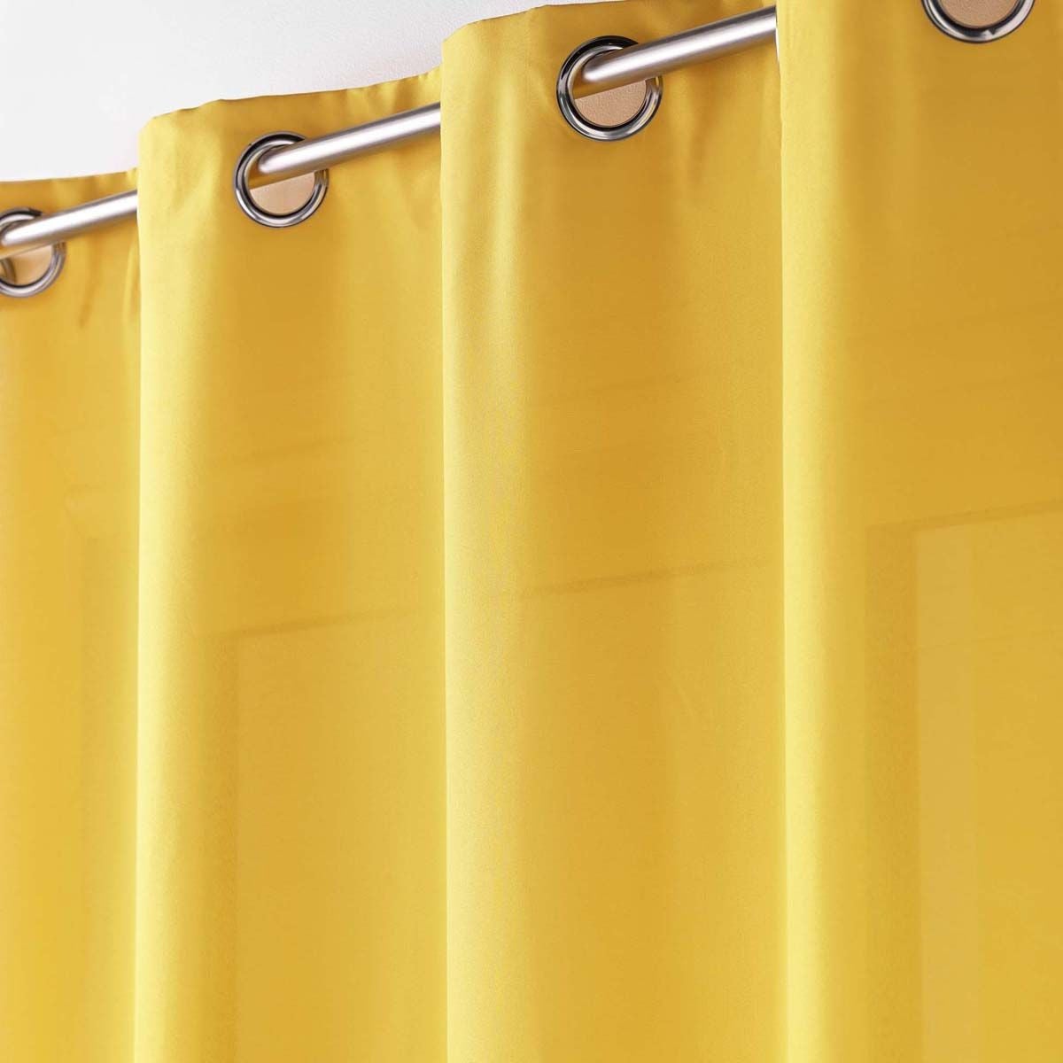 Douceur D'Intérieur Tenda A Occhielli 260x140 Cm | Bianco Effetto Battuto In Poliestere Per Soggiorno E Camera
