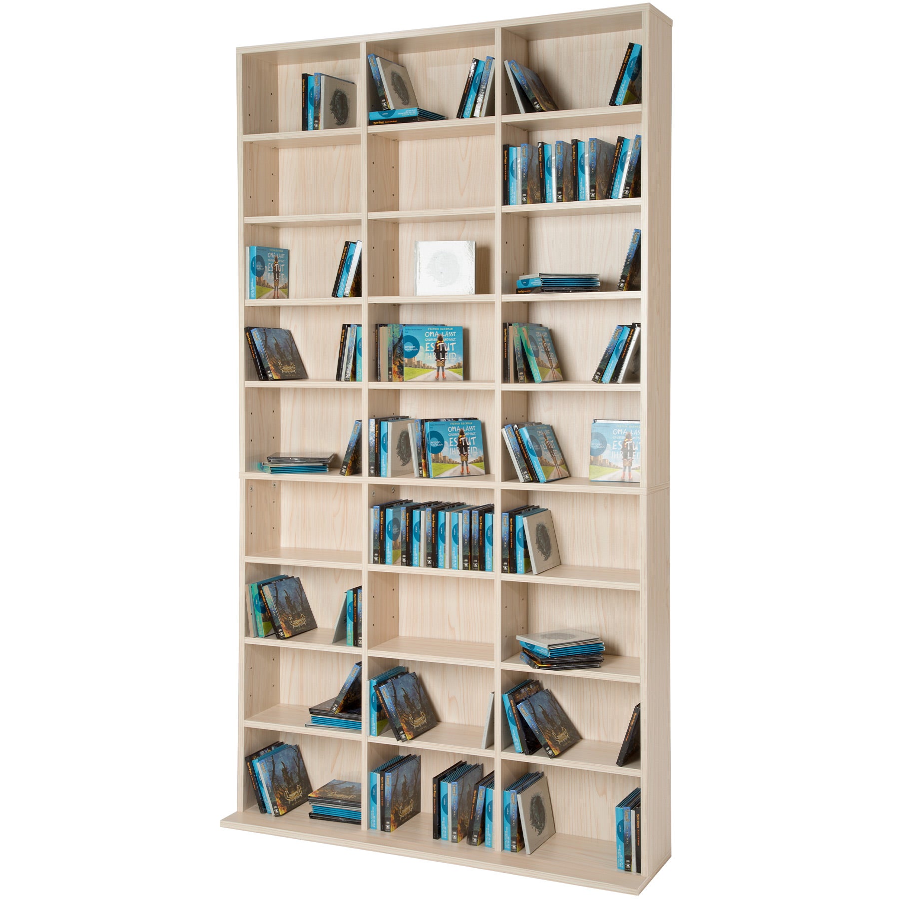 Estante para DVDs e CDs em MDF com 27 prateleiras removíveis e ajustáveis ​​em altura, 180x102x23,5 cm, madeira TECTAKE - 2