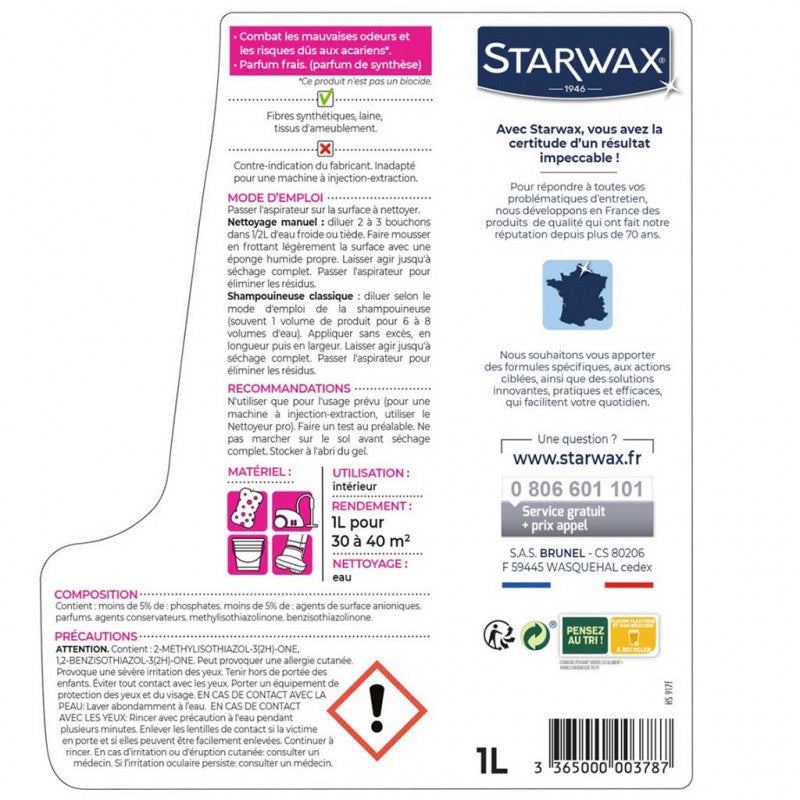 Shampoing raviveur de tapis et moquettes 1L - 2
