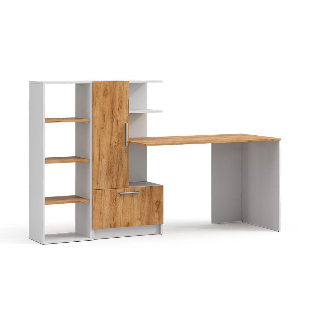 Vicco Biurko Tomy, Biały/Dąb goldkraft, 150 x 59 cm Zestaw 2 sztuk