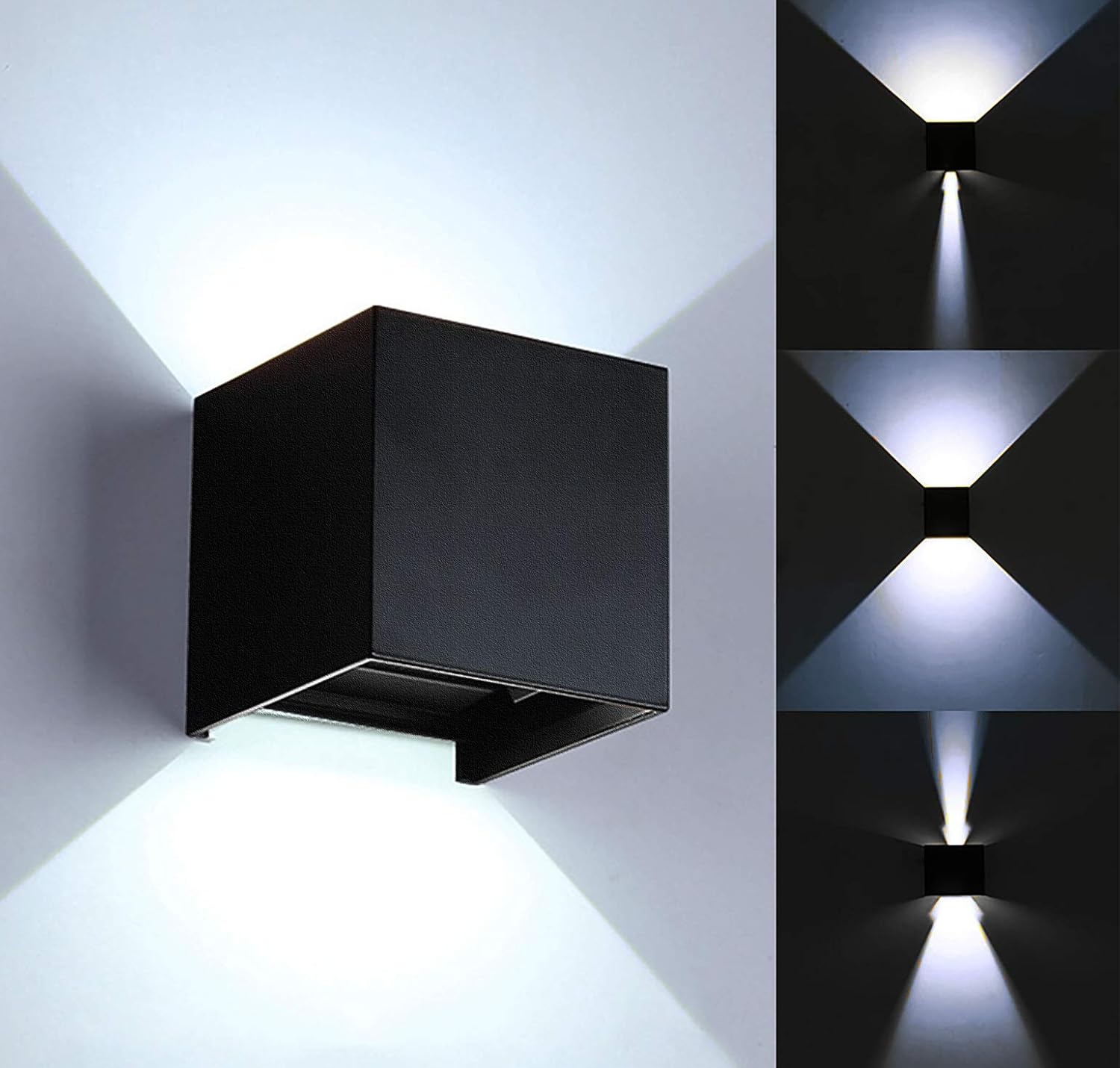 Nowoczesna lampa ścienna LED 12W/zewnętrzna, regulowany kąt wiązki światła i wodoodporna obudowa ze stopu aluminium