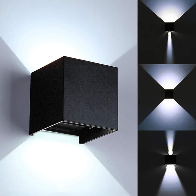 Nowoczesna lampa ścienna LED 12W/zewnętrzna, regulowany kąt wiązki światła i wodoodporna obudowa ze stopu aluminium