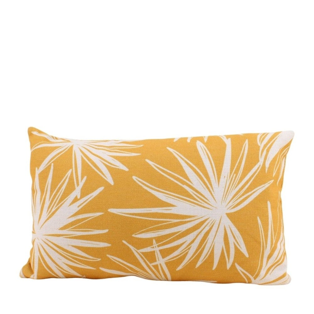 Coussin déperlant & anti uv fleuri jaune 50x30cm - Ornami - 7