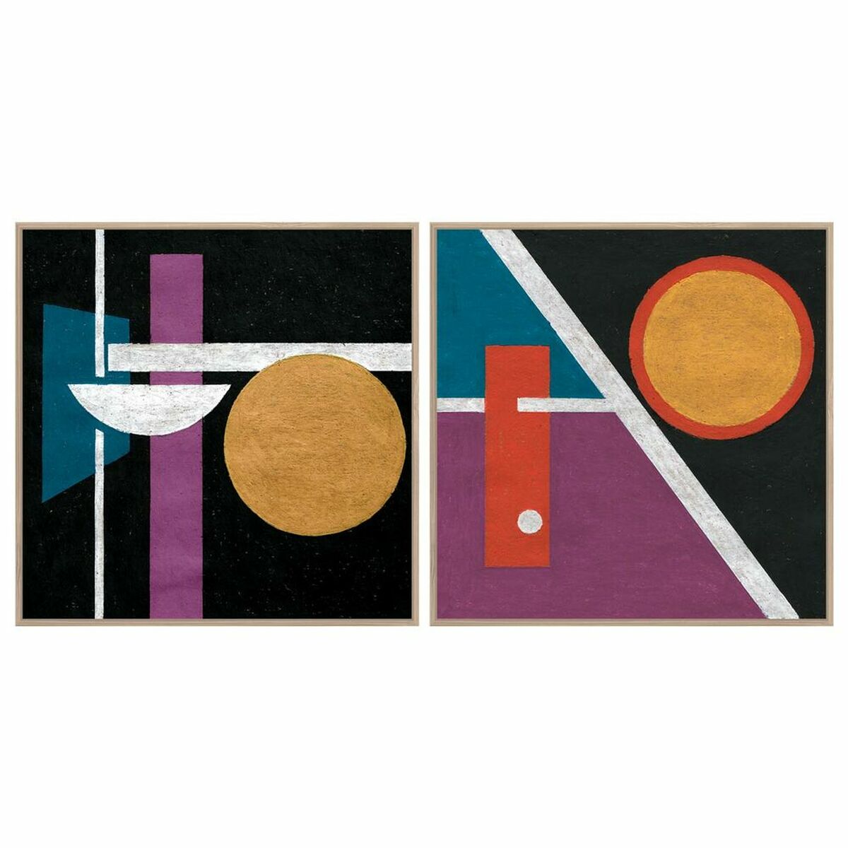 Cuadro dkd home decor 83 x 4,5 x 83 cm abstracto moderno (2 unidades)
