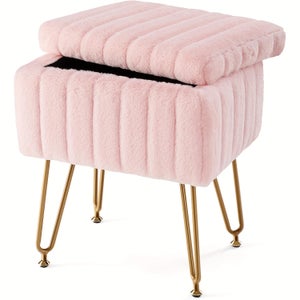 SH52dgn Tabouret Pouf Coffre de Rangement Repose-Pieds Ass en Velours