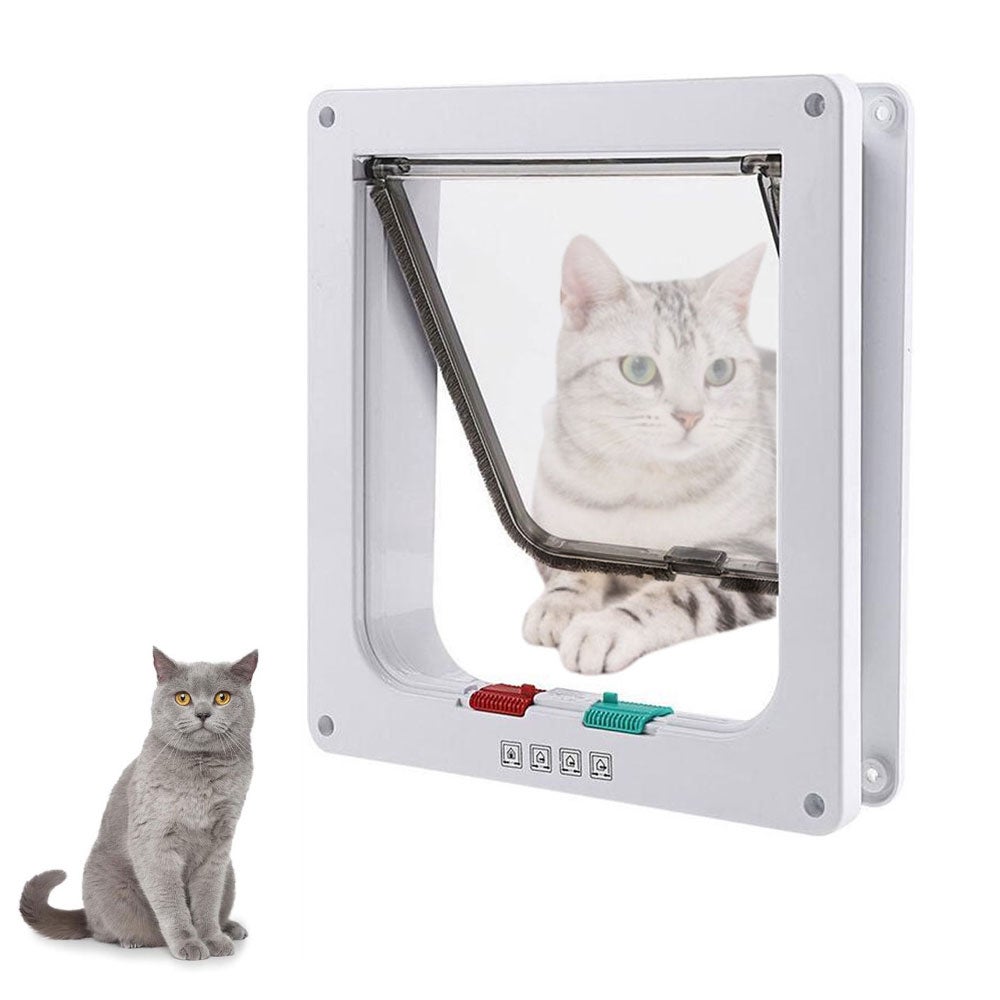Chatière en plastique 1 pièce L pour animaux jusqu'à 6 kg Blanc — free download