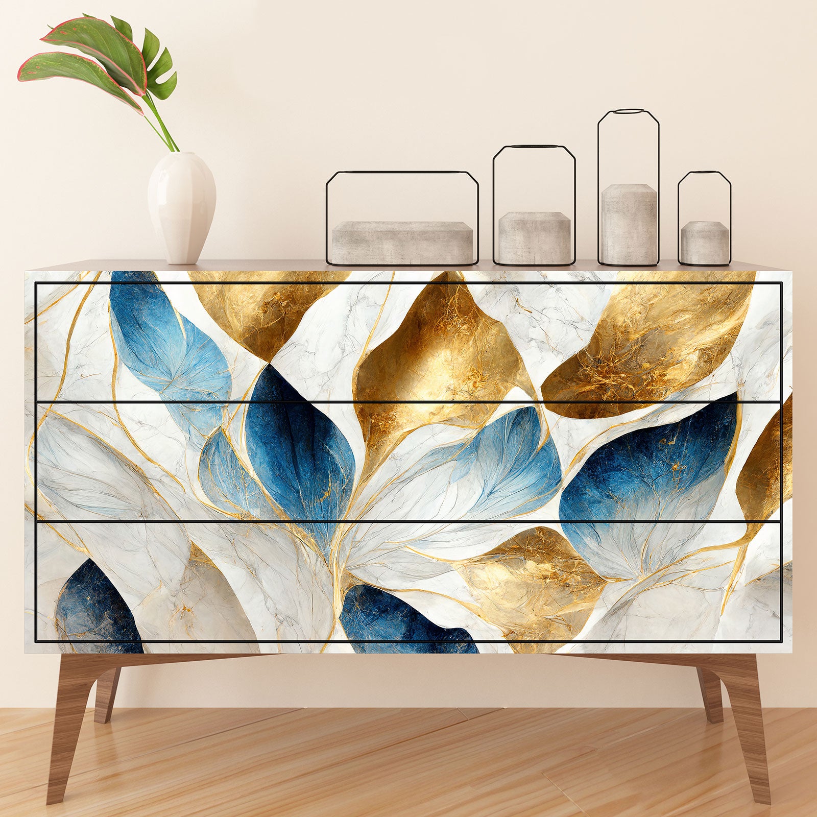 Vinilos para muebles - Hojas Design - Adhesivo BRILLANTE - Altura 40 x ...