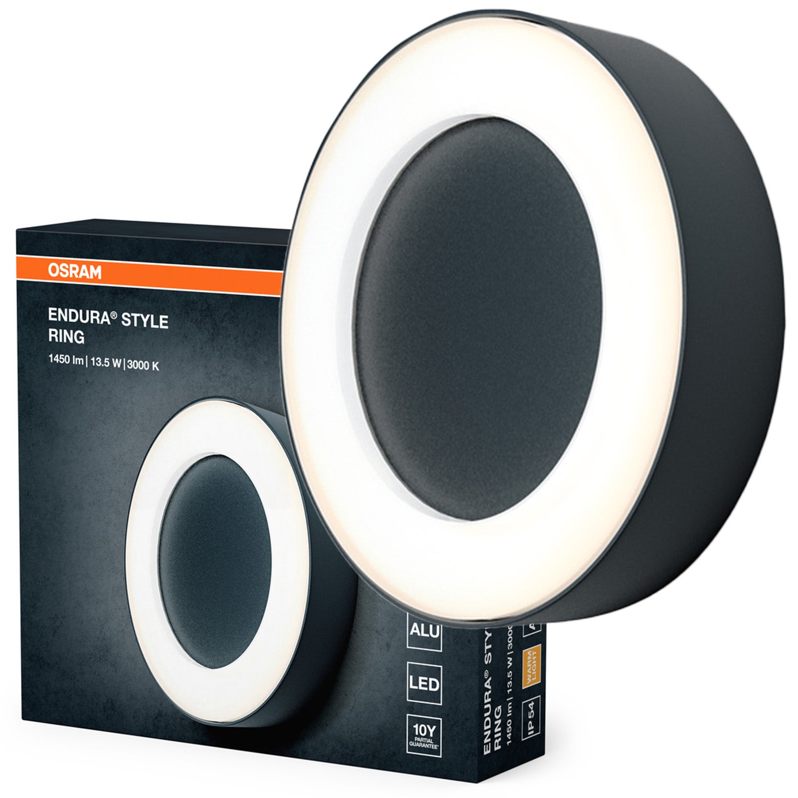 Kinkiet Ogrodowy Osram Lampa Elewacyjna Zewnętrzna LED 13.5W 480lm 3000K Ciepła biel Szary IP54 1 szt.
